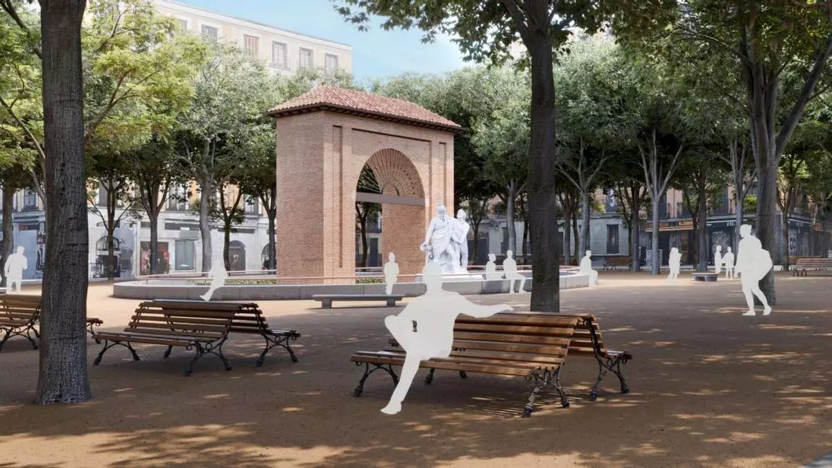 Render recientemente publicado de la reforma de la Plaza del 2 de Mayo.