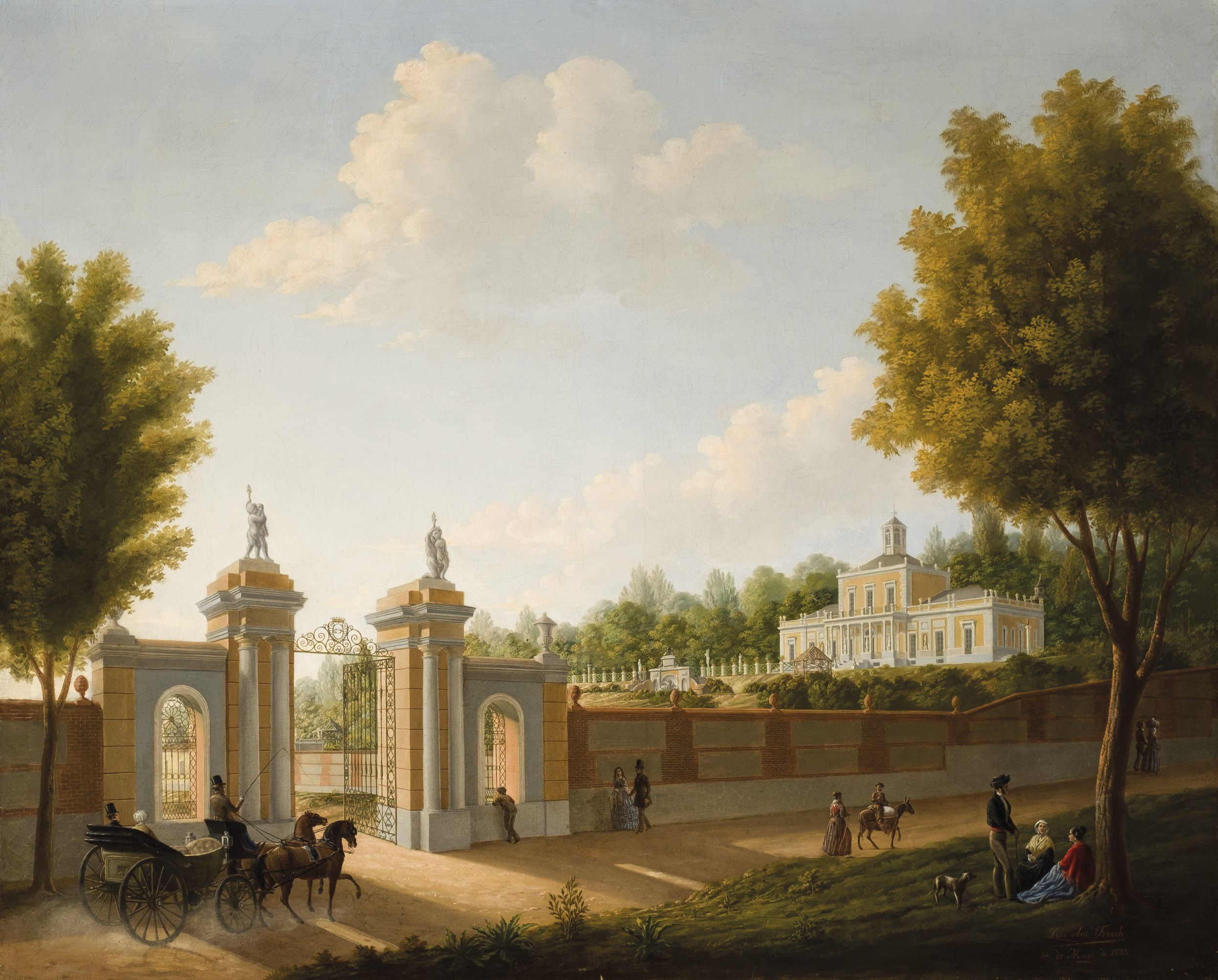 Luis Antonio Fenech. Vista deL palacete Delicias Cubanas del conde de Yumuri en Carabanchel Alto, 1853