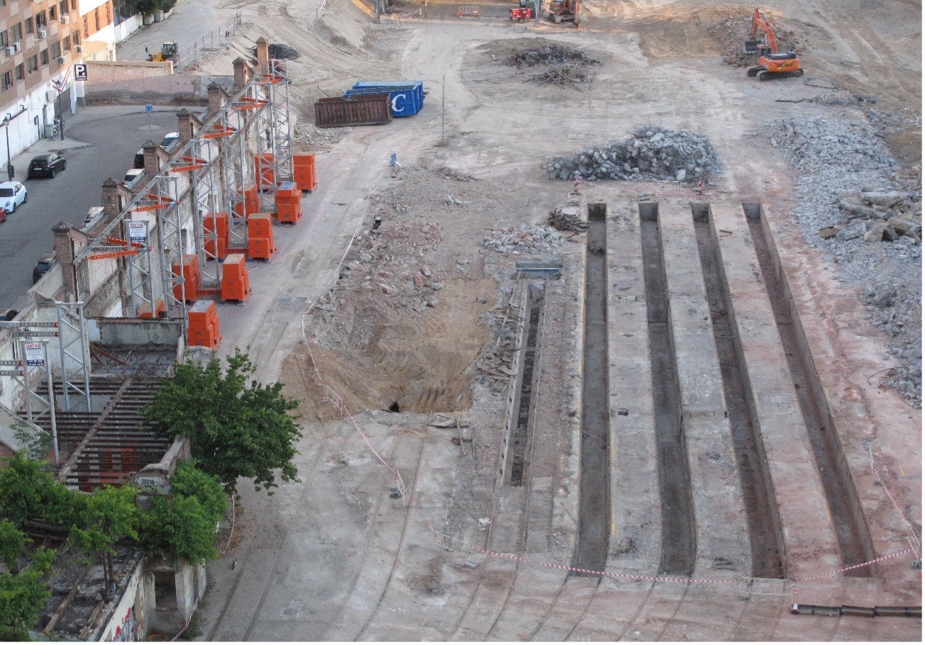 Cocheras de Cuatro Caminos derribadas