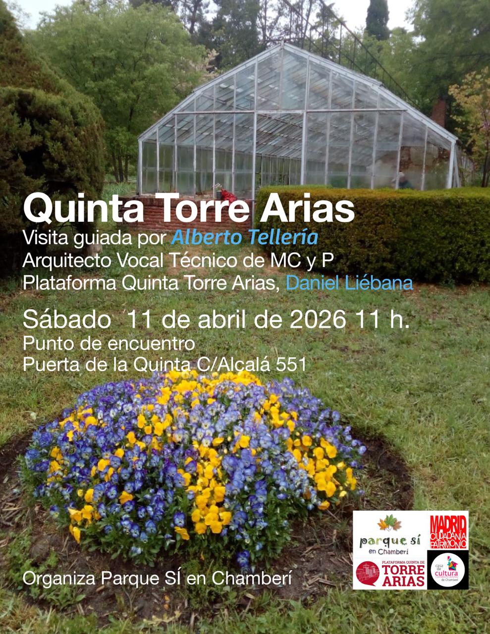 2026-04-11 cartel visita guiada a Quinta Torre Arias