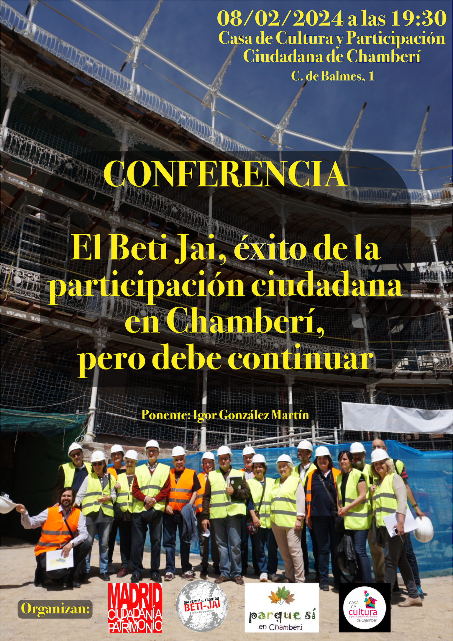CONFERENCIA (8/2 a las 19:30): El Beti Jai, éxito de la participación ciudadana en Chamberí, pero debe continuar
